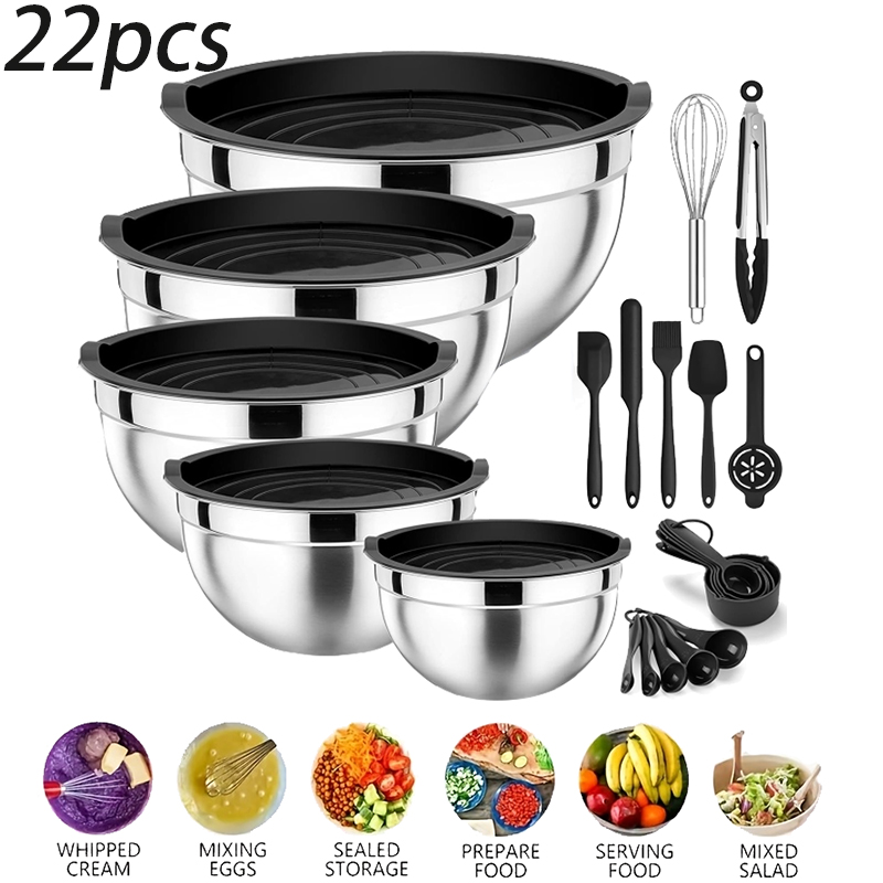 Food Storage Eco Friendly - 5pcs stainless steel The Mixing Bowl