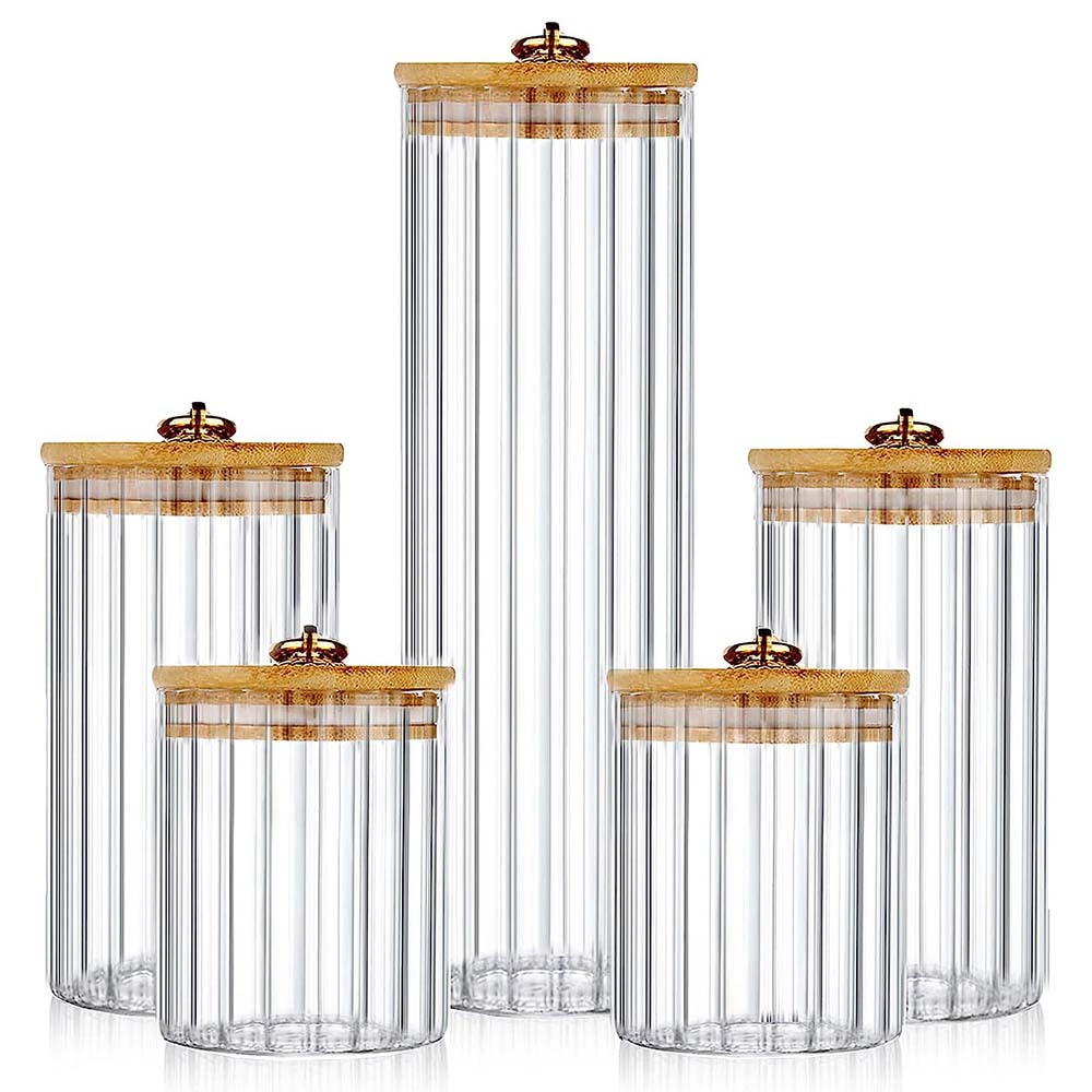Food Storage Set Glass - Glass Storage Jars Set of 3,