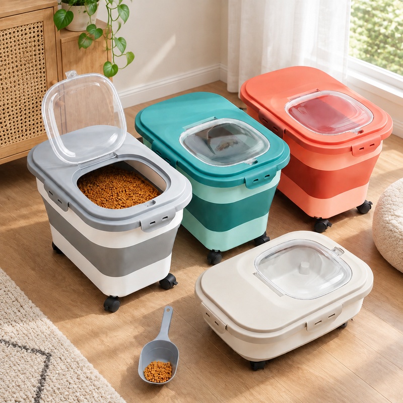 Food Storage With Colander - Collapsible Dry Food Storage Container with