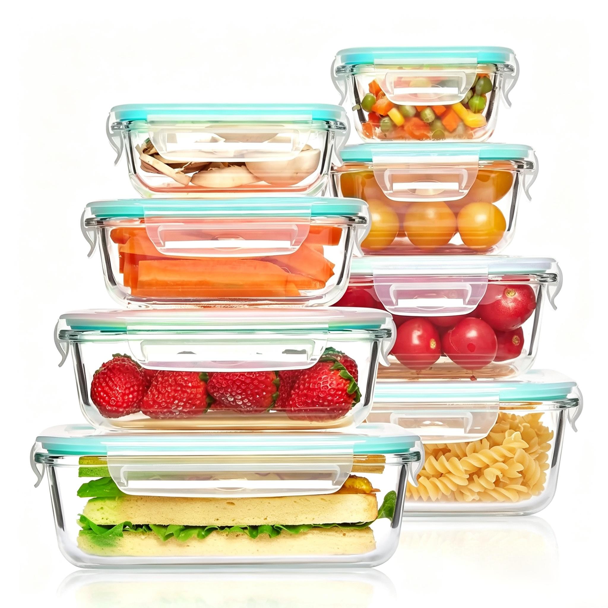 Food Storage Glass Box - Portable Glass Kitchen Food Container -