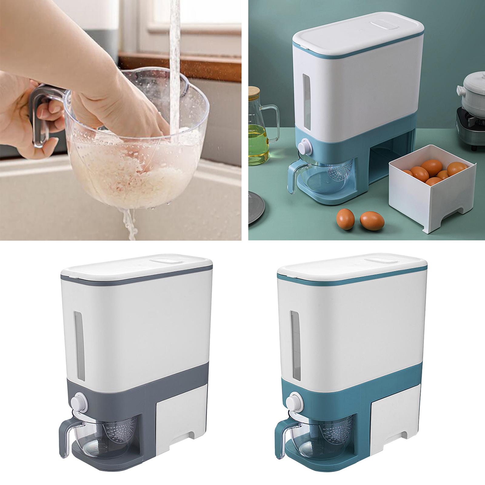 Food Storage Large Plastic Containers - Rice Dispenser Cereal Dispenser Countertop Large