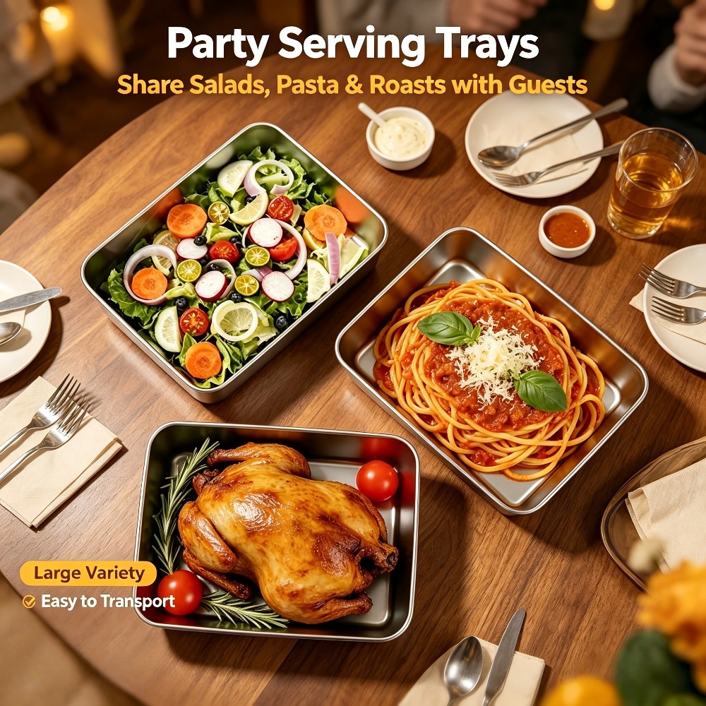 Food Storage Oven Safe - 6pcs Stainless Steel Food Storage Tray