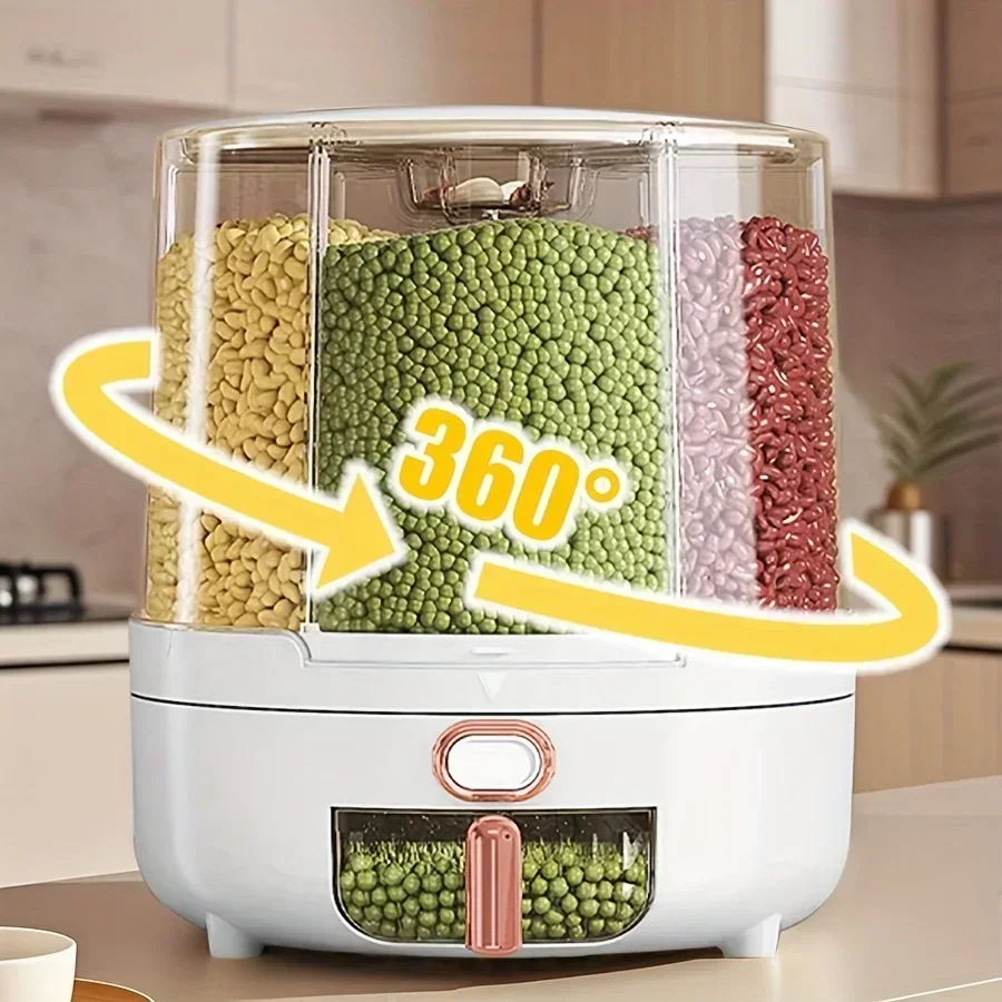 Food Storage Range - 6-Compartment 360° Rotating Airtight Food Storage