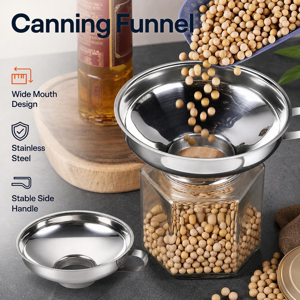 Salad Dressing Bottle - Stainless Steel Wide Mouth Funnel Canning