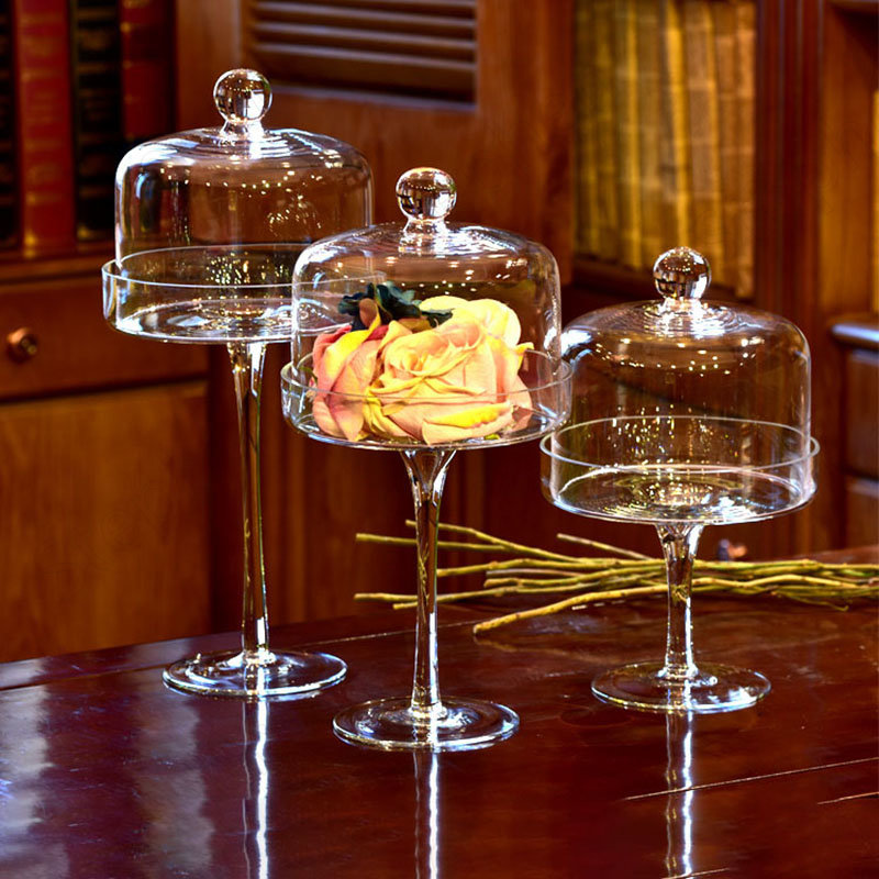 Food Storage Glass Containers Large - High Legged Transparent Glass Container European