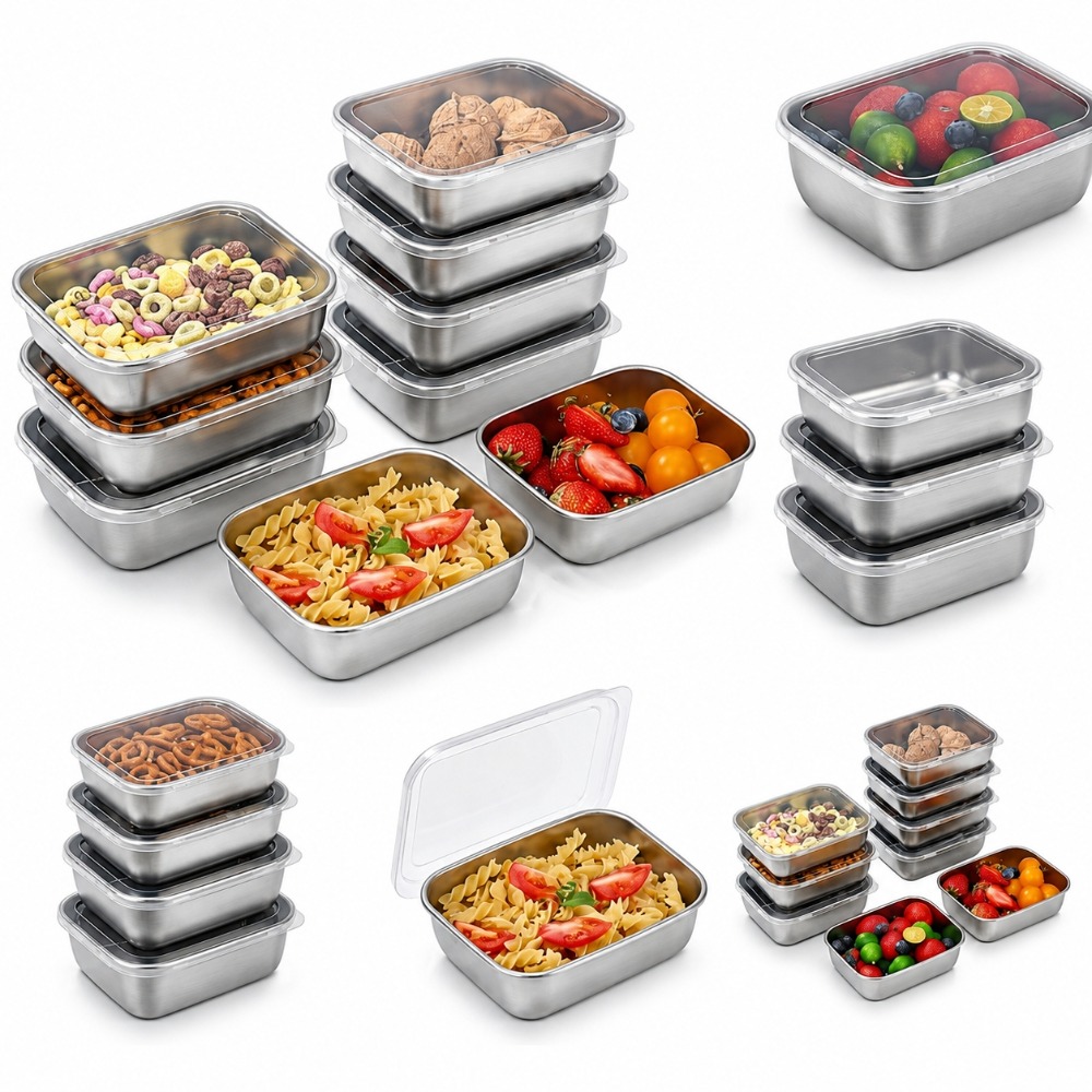 Food Storage Range - 6PCS Stainless Steel Food Storage Containers