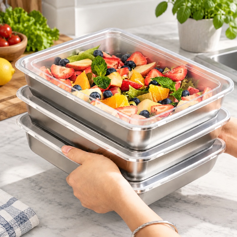 Food Storage Order - 3-Piece Stainless Steel Food Storage Containers