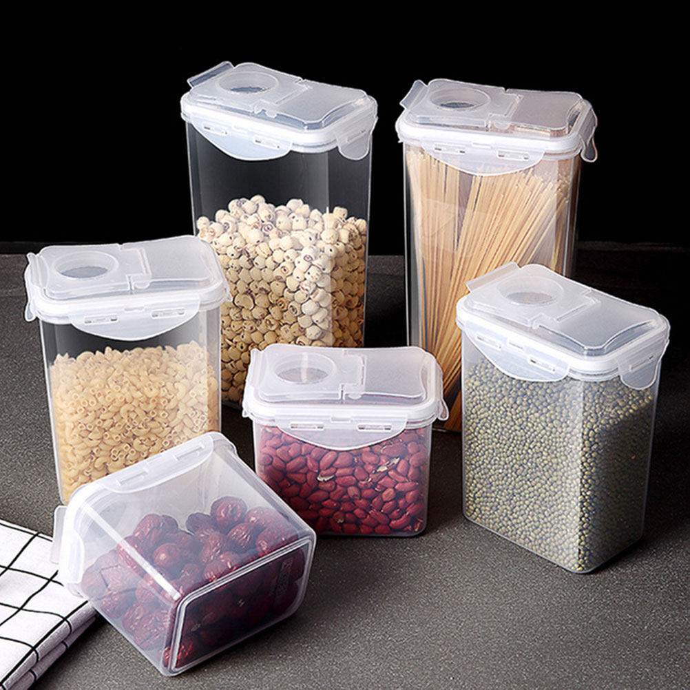 Food Storage Kitchen - 2Pcs Storage Jars Set Clear Plastic