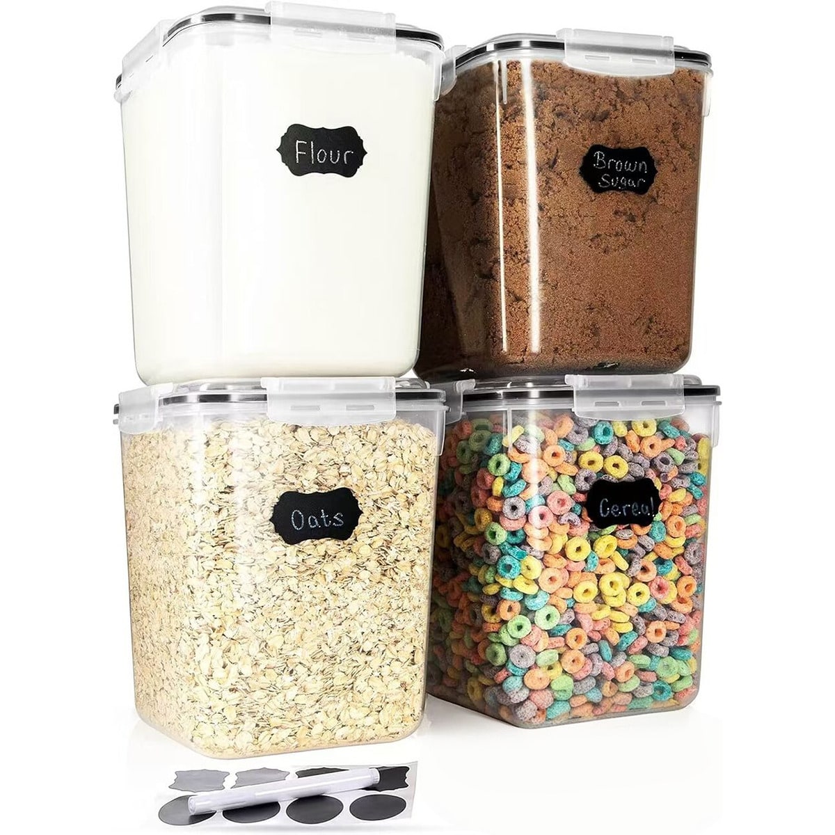 Food Storage Glass Containers Large - 4PCS Large Food Storage Container, 5200ml/175OZ