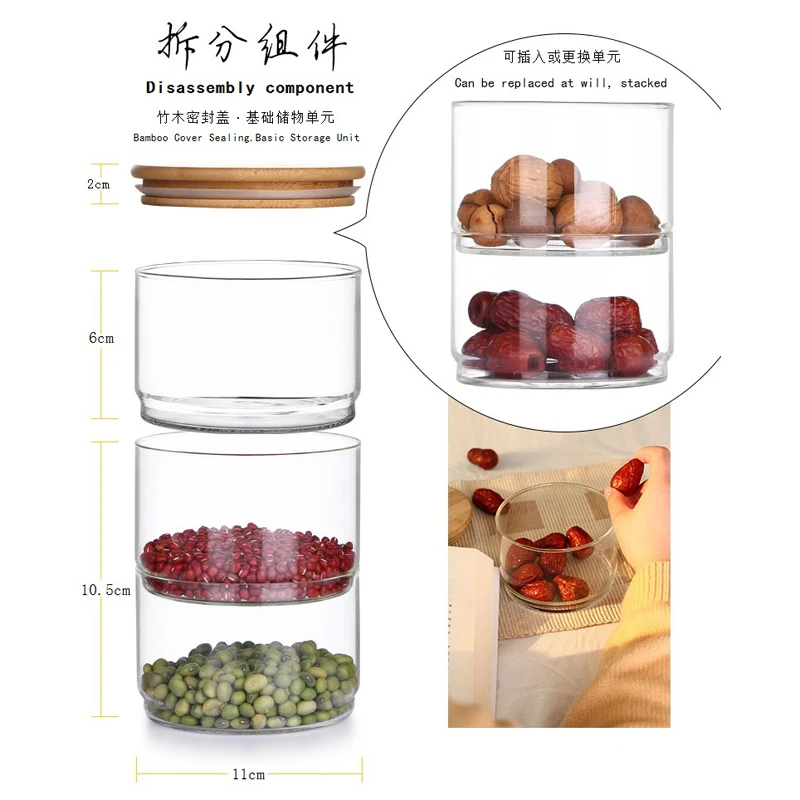 New1200 Ml 3-layer Glass Can K - Food Storage Set Glass review and price