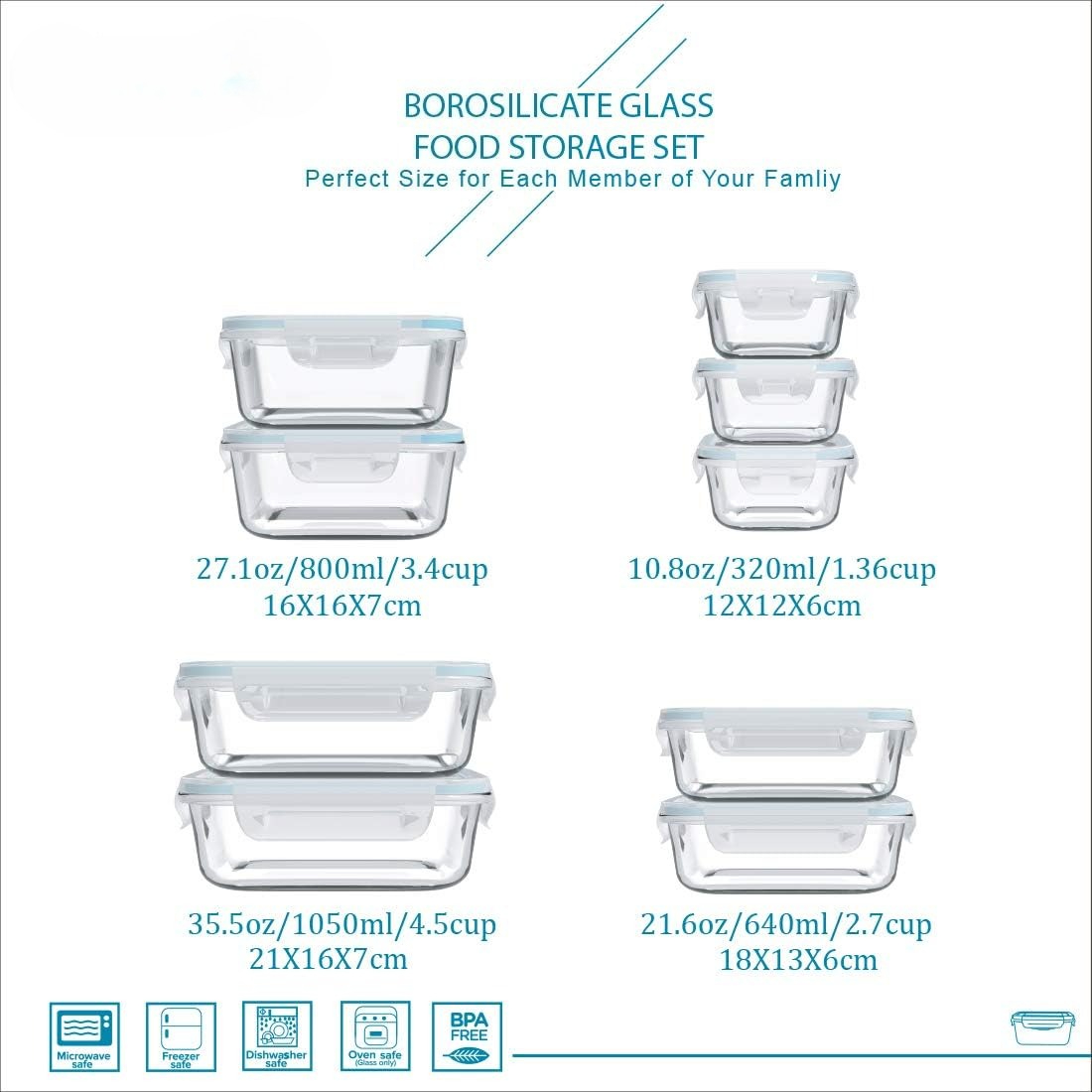 18 Piece Glass Food Storage Co - Food Storage Set Glass review and price