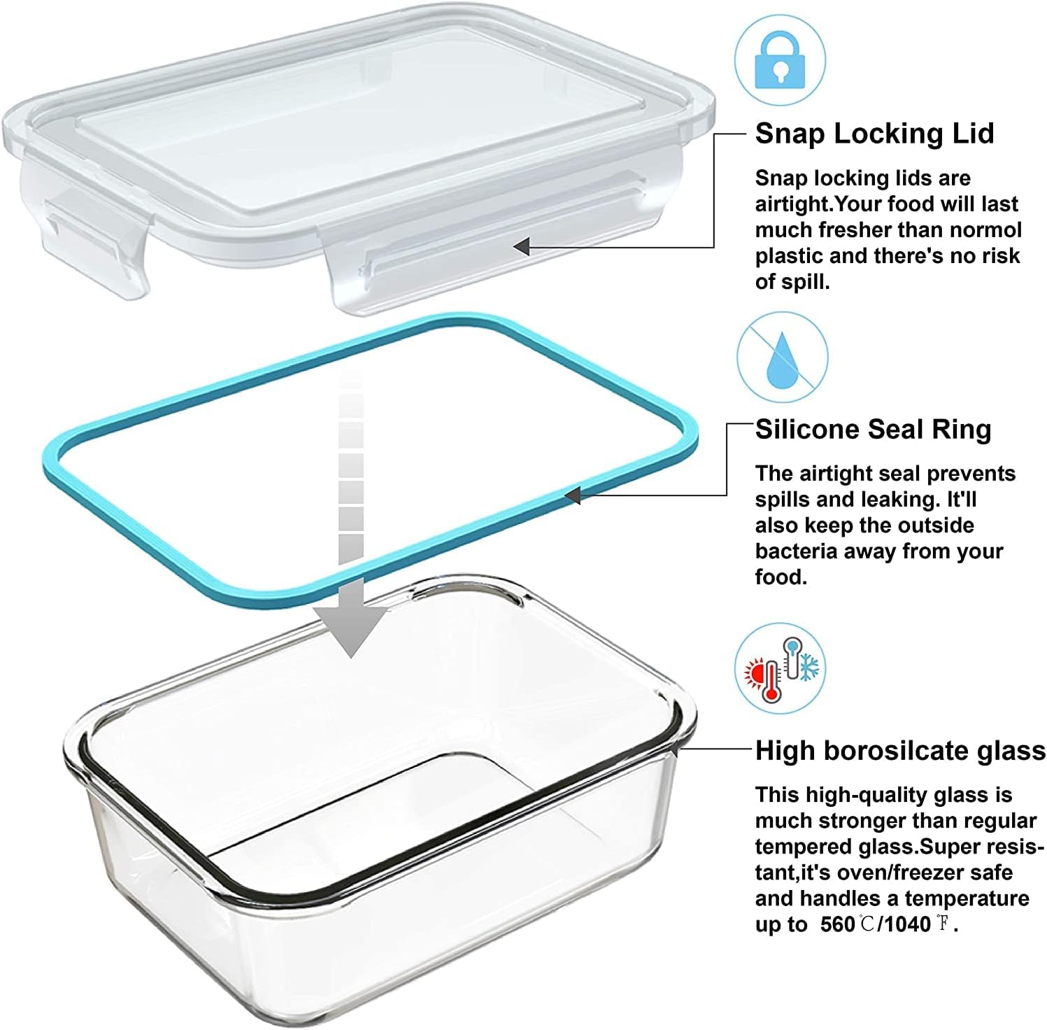 18 Piece Glass Food Storage Co - Food Storage Set Glass review and price