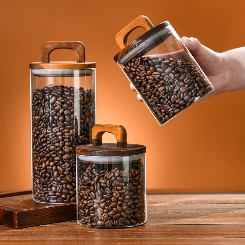 800-2100ml Wood Lid Glass Jar  - Food Storage Glass Containers Large review and price