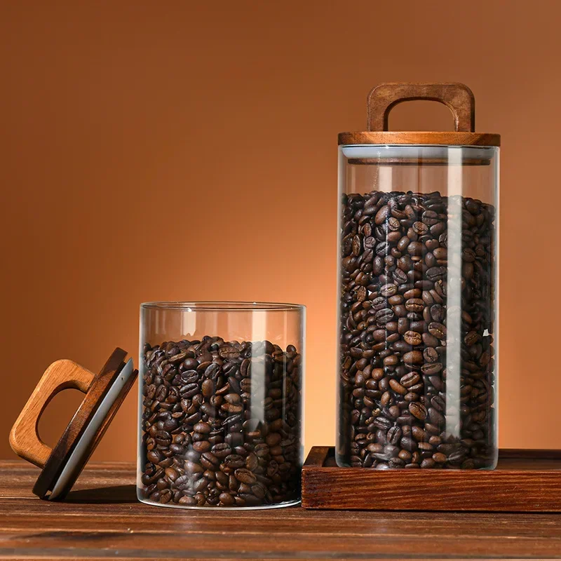 800-2100ml Wood Lid Glass Jar  - Food Storage Glass Containers Large review and price
