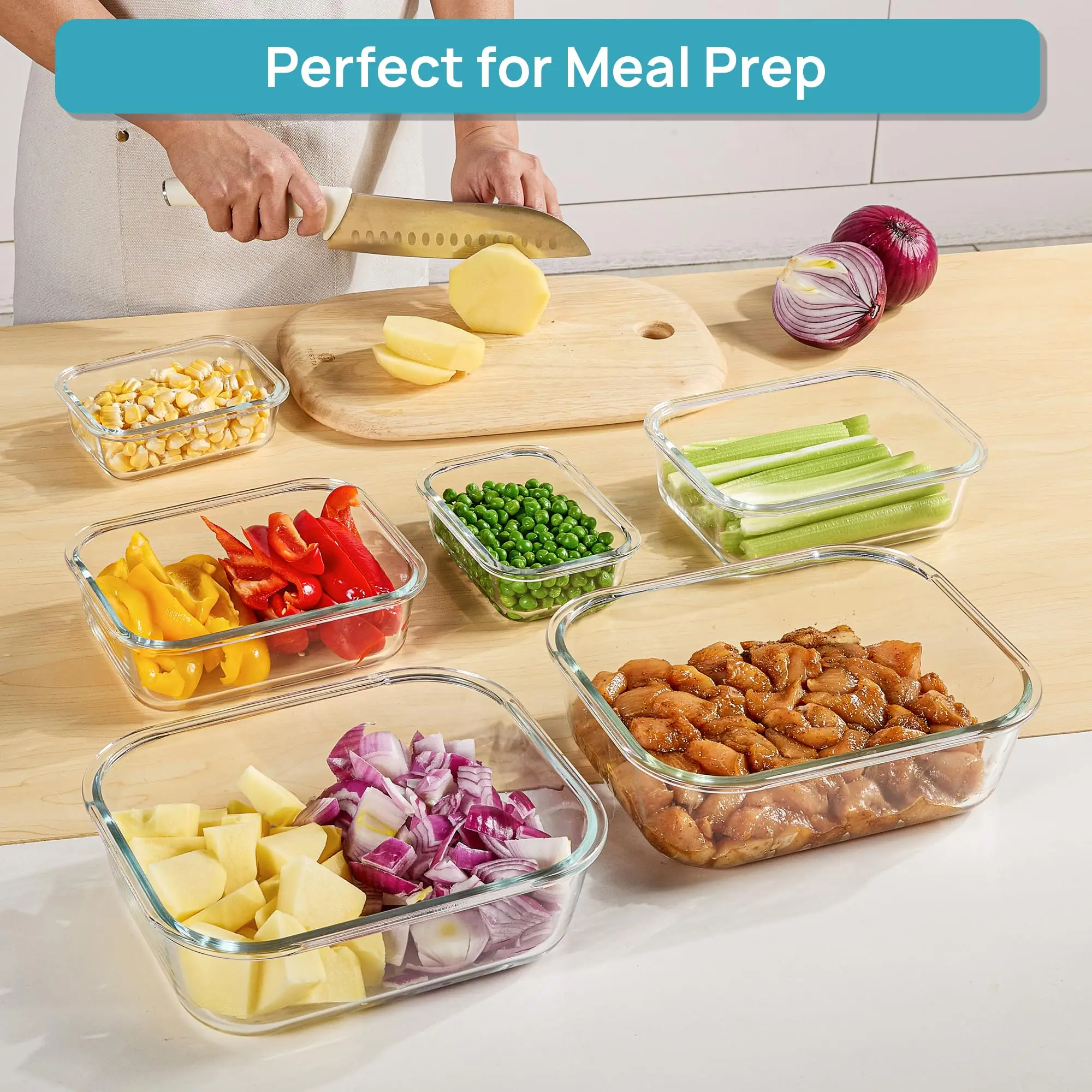 18 Pack Glass Food Storage Con - Food Storage Glass Containers Large review and price