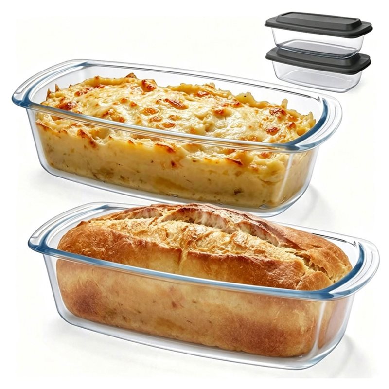 AA77 Glass Loaf Pan 7.6 Cups/1 - Food Storage Glass Containers Large review and price