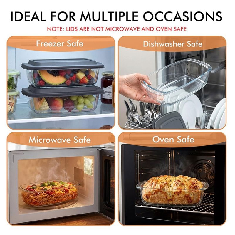 AA77 Glass Loaf Pan 7.6 Cups/1 - Food Storage Glass Containers Large review and price