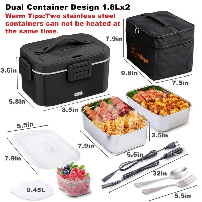 100W Electric Heated Lunch Box - Food Storage Bag Organizer review and price