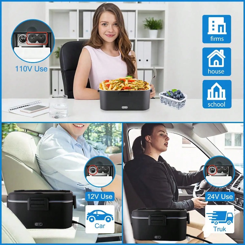 100W Electric Heated Lunch Box - Food Storage Bag Organizer review and price