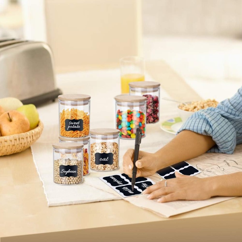 12 Glass Jars Set with Bamboo  - Food Storage Set Glass review and price