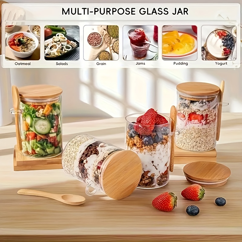1/2/4/8Pcs Oatmeal Glass Cup S - Food Storage Glass Box review and price
