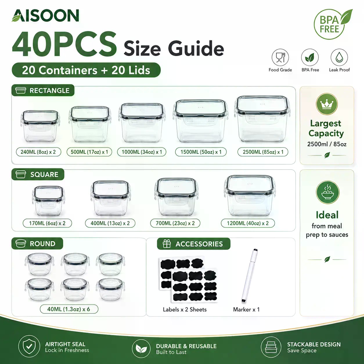 40 PCS Extra Large 85oz Silico - Food Storage Silicone review and price