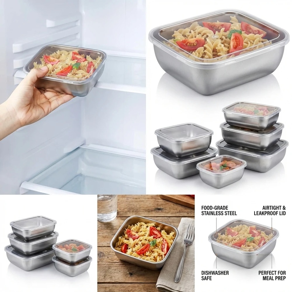 6PCS Stainless Steel Food Stor - Food Storage Range review and price