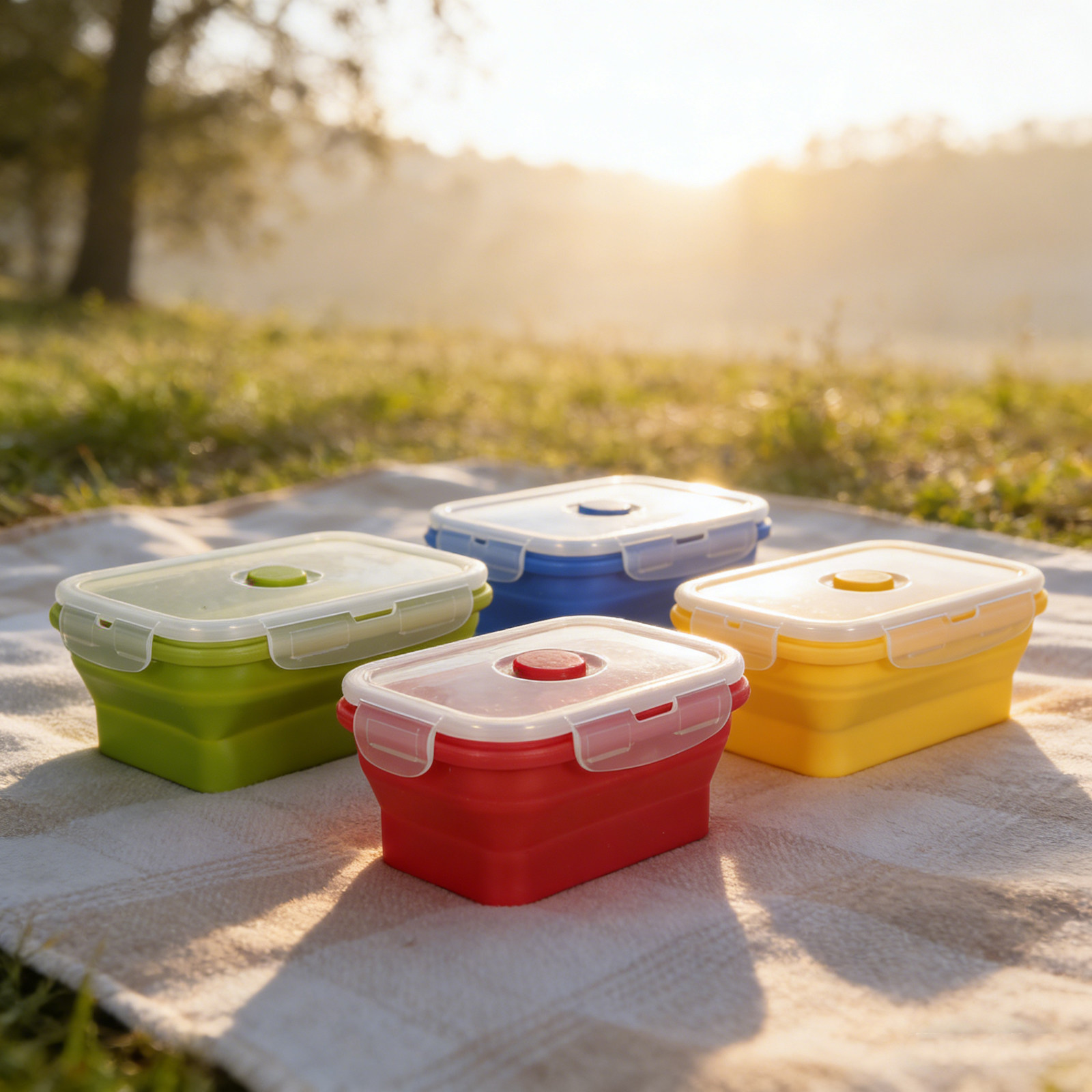 4Pcs Foldable Silicone Lunch B - Food Storage Silicone review and price