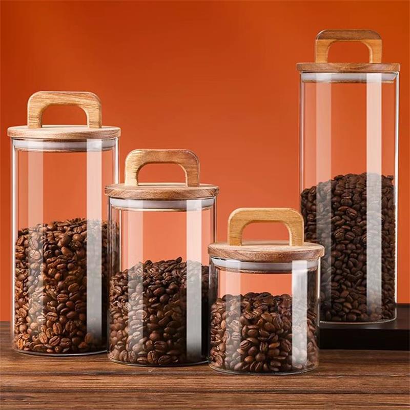 Clear Glass Jar with Bamboo Li - Food Storage Glass Box review and price