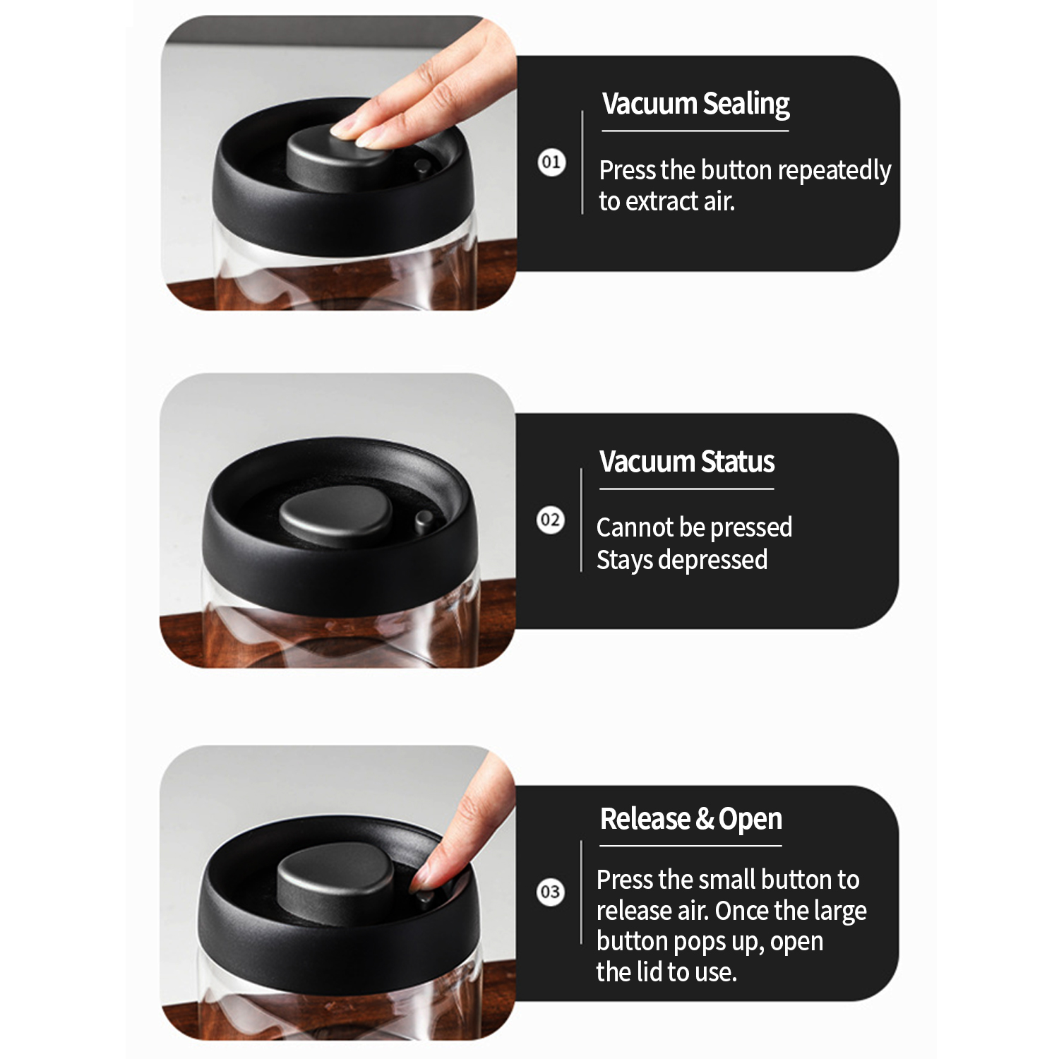 OANKR Vacuum Coffee Canister 5 - Food Storage Glass Box review and price