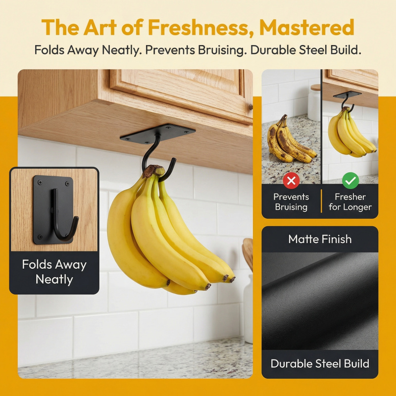 Black Metal Self-Adhesive Bana - Food Storage Kitchen review and price
