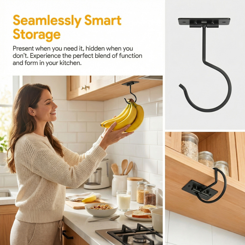 Black Metal Self-Adhesive Bana - Food Storage Kitchen review and price