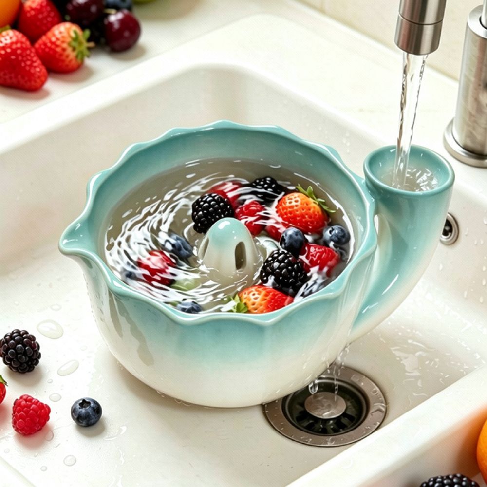 Automatic Rotating Fruit Drain - Food Storage With Colander review and price